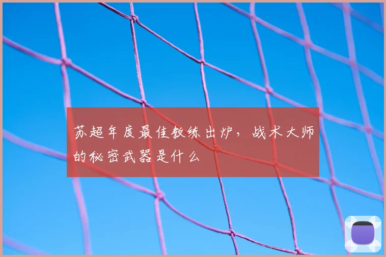 苏超年度最佳教练出炉,战术大师的秘密武器是什么